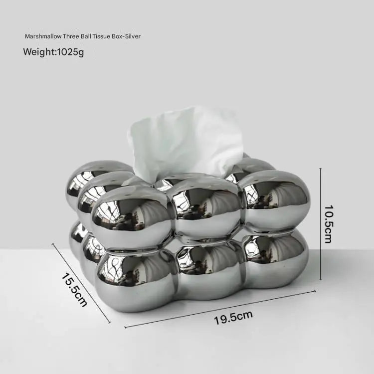 Ceramic Marshmallow Tissue Box