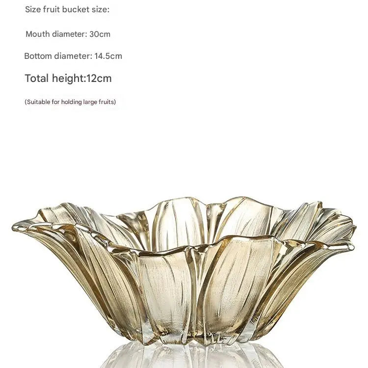 Sunflower Glass Fruit Plate – Light Luxury Style Table Decor