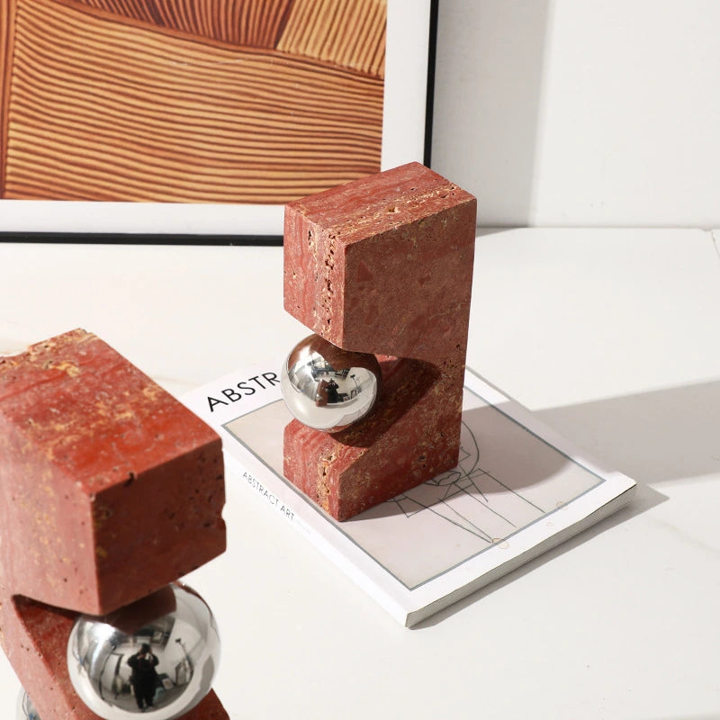 Marble & Metal Sphere Ornament