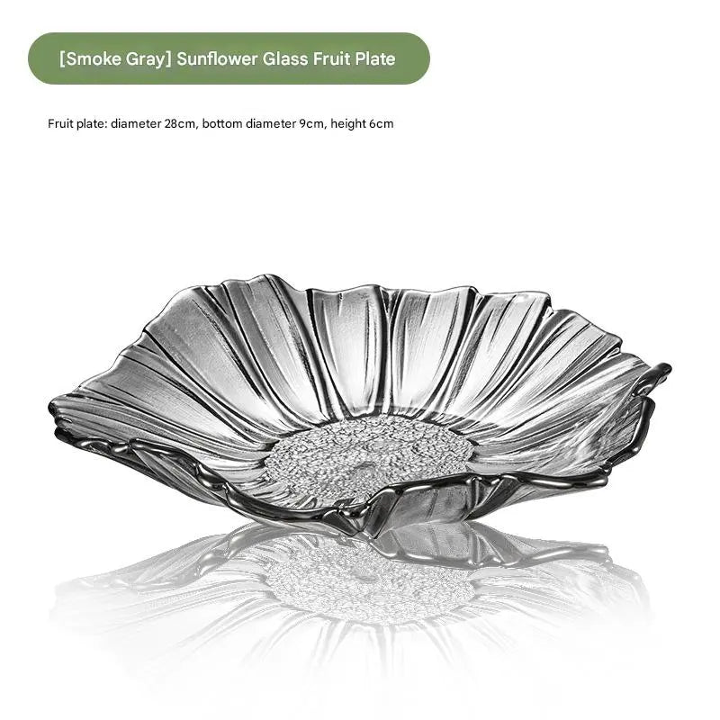 Sunflower Glass Fruit Plate – Light Luxury Style Table Decor