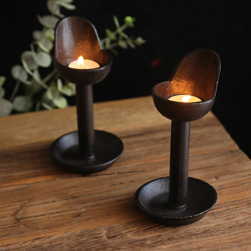 American Country Cast Iron Candlestick – Retro Kerosene Lamp