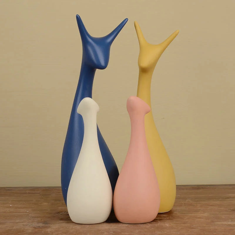 Frosted Three-Deer Figurine