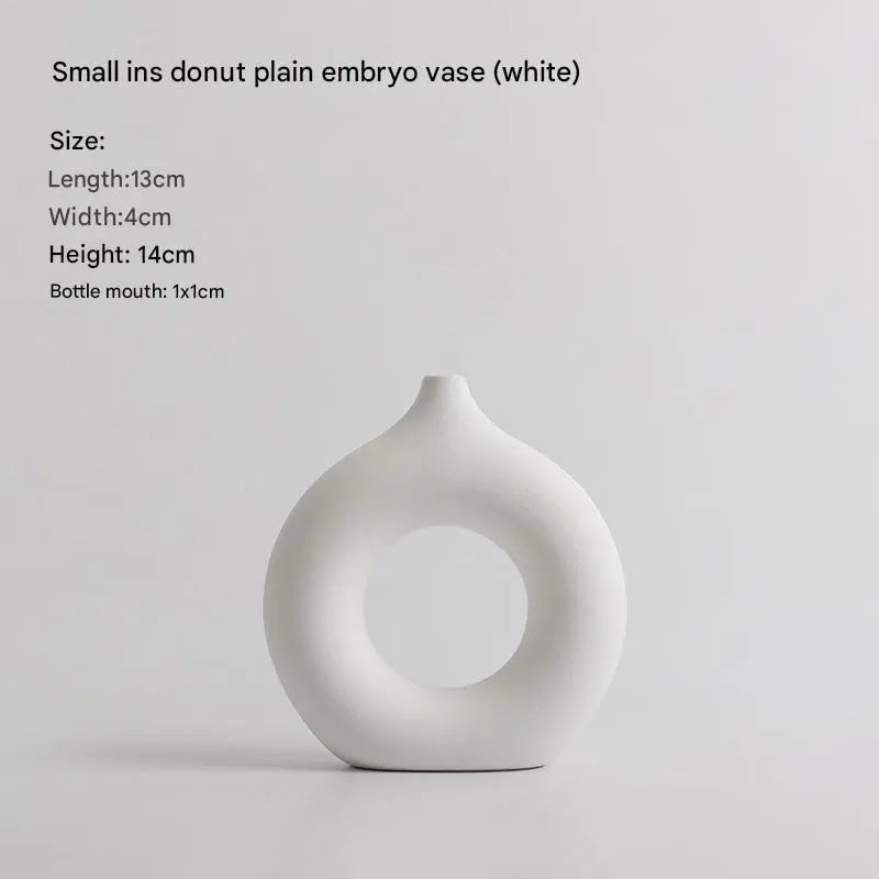 White Black Ceramic Vase Set, Modern Minimalist Ornaments