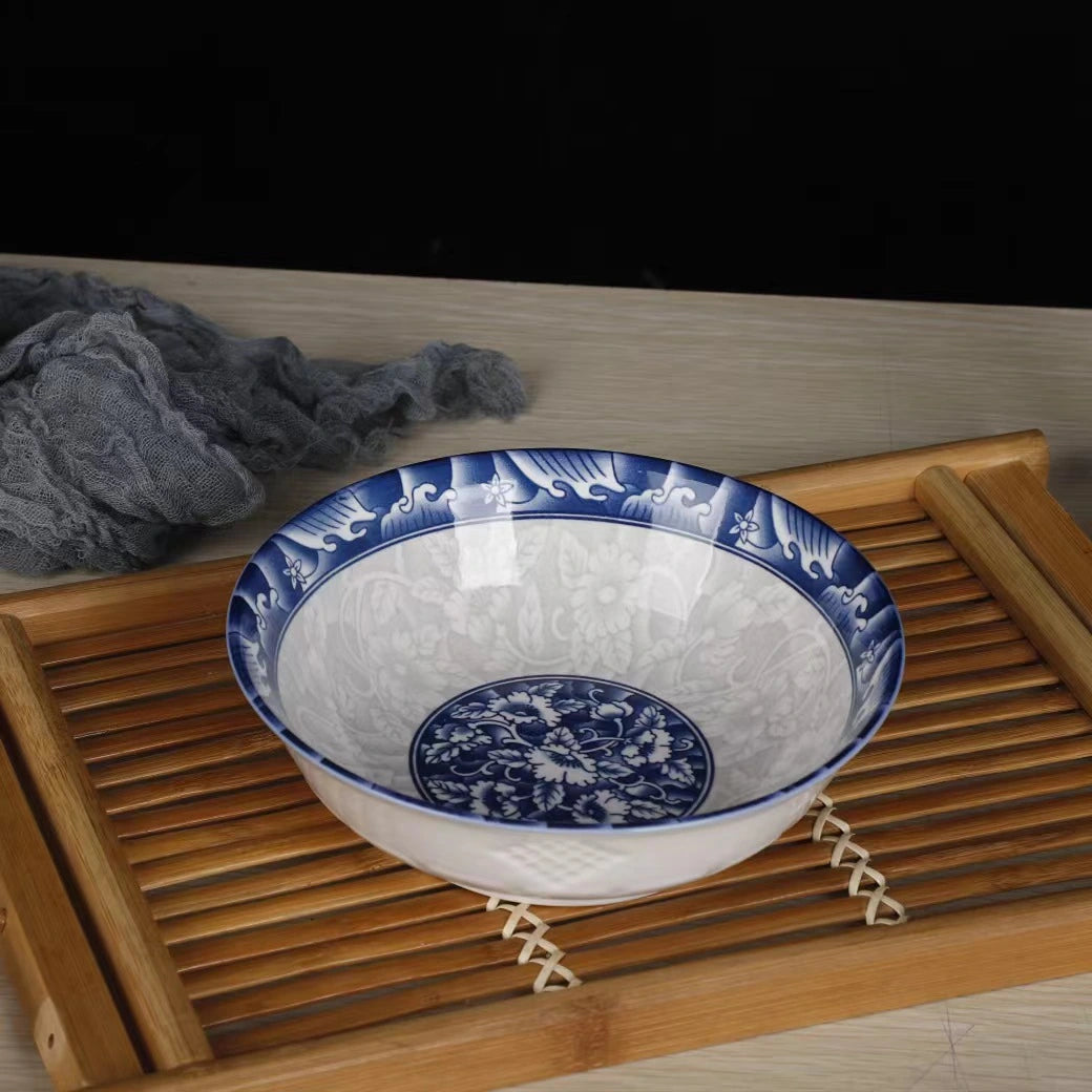 Bohemian Blue Ceramic Bowl with Spoon Gift box Set Porcelain