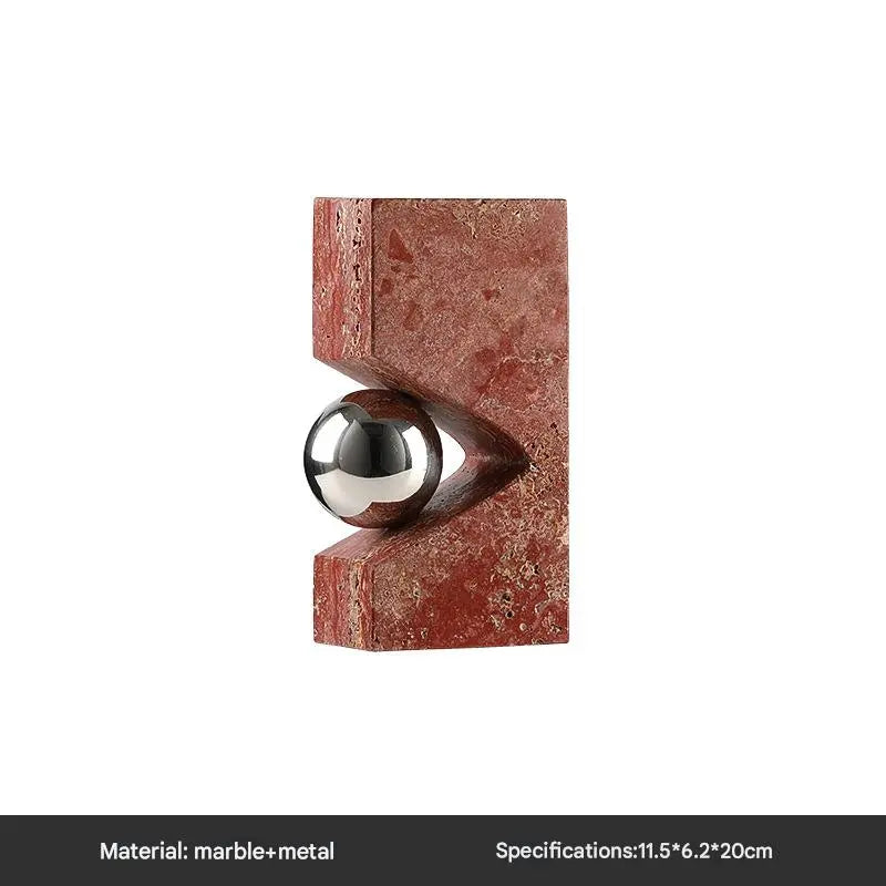 Marble & Metal Sphere Ornament