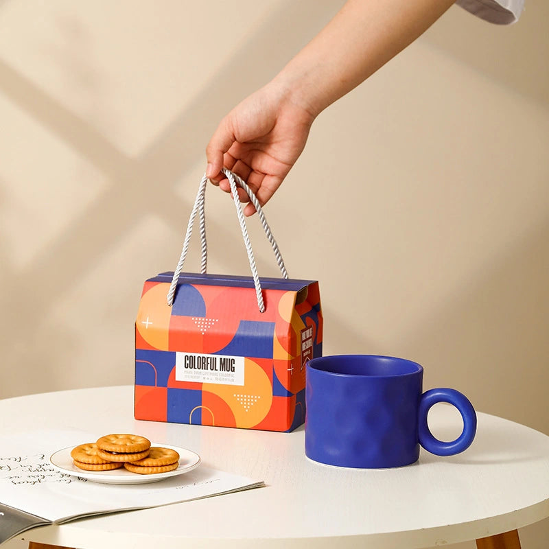 كوب سيراميك مرشوش مع ملعقة دب، صندوق هدايا تذكاري