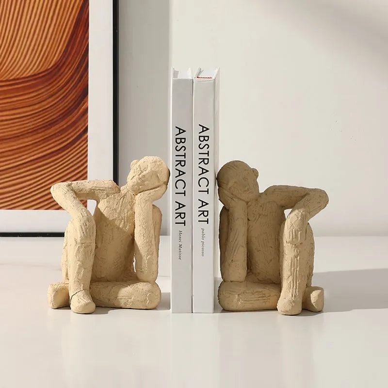 Medieval-Style Abstract Meditator Bookend – Unique Office & Bookshelf Ornament