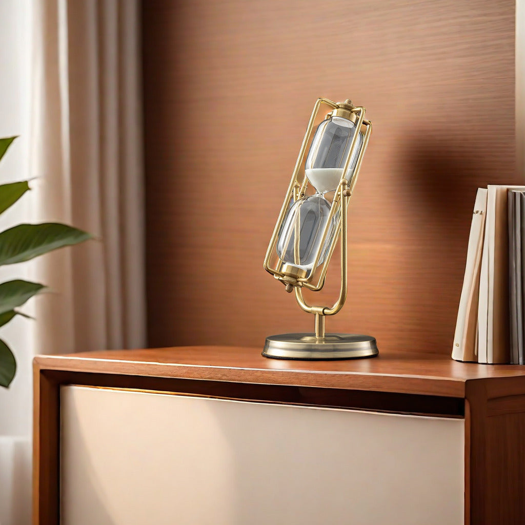 Luxury Metal & Glass Hourglass Timer