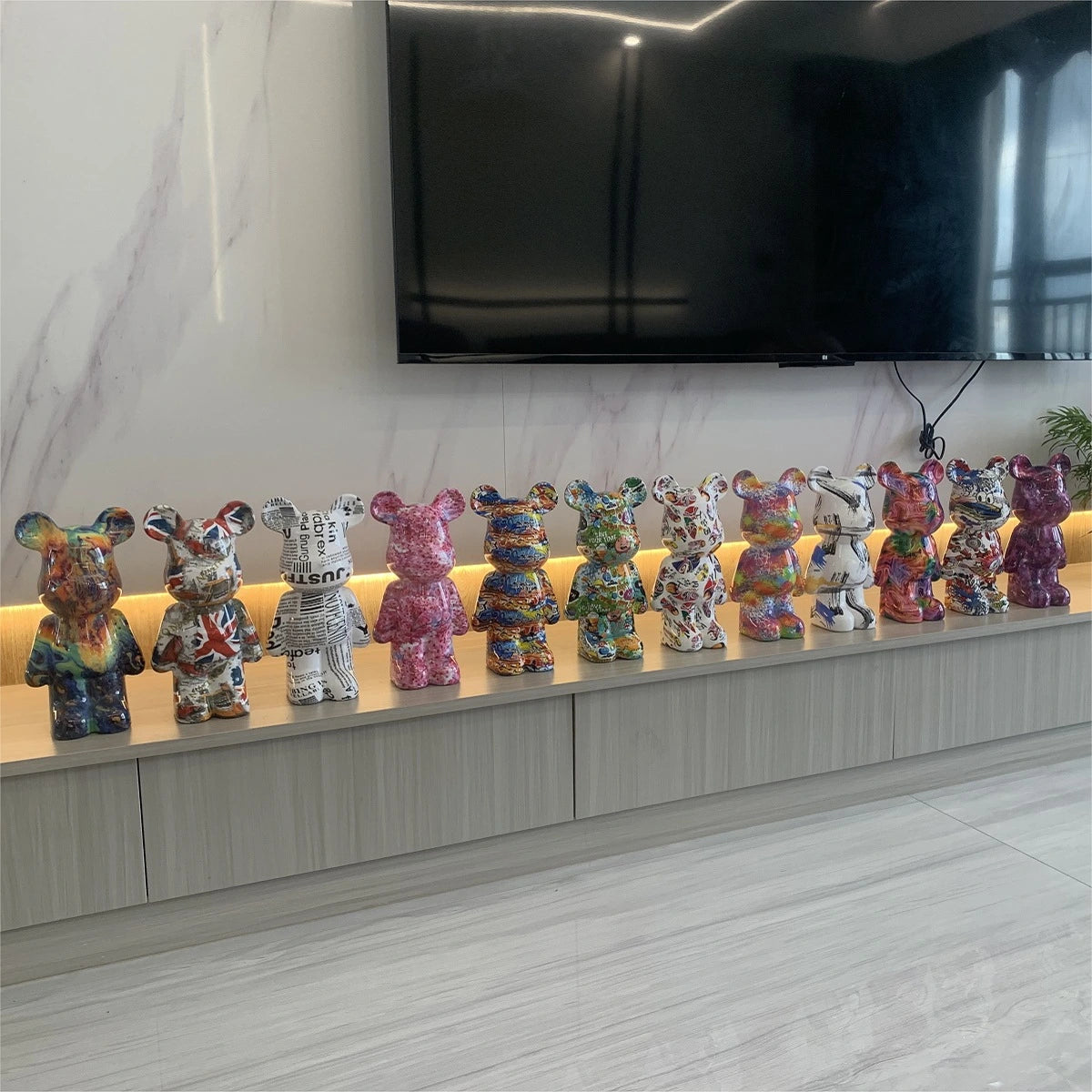 Bearbrick-Style Plastic Figurine – 28CM Decorative Money Bank