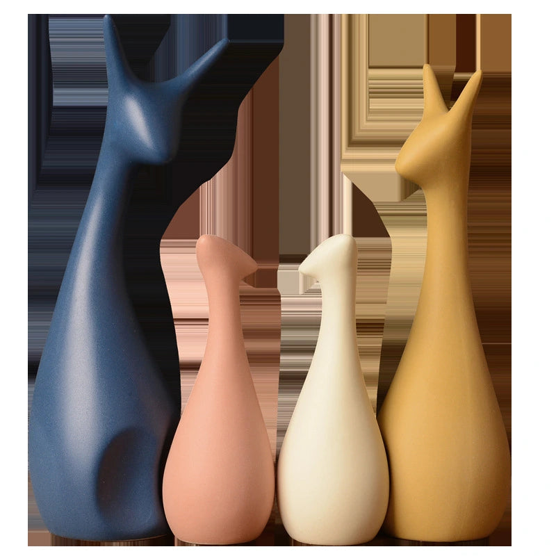 Frosted Three-Deer Figurine