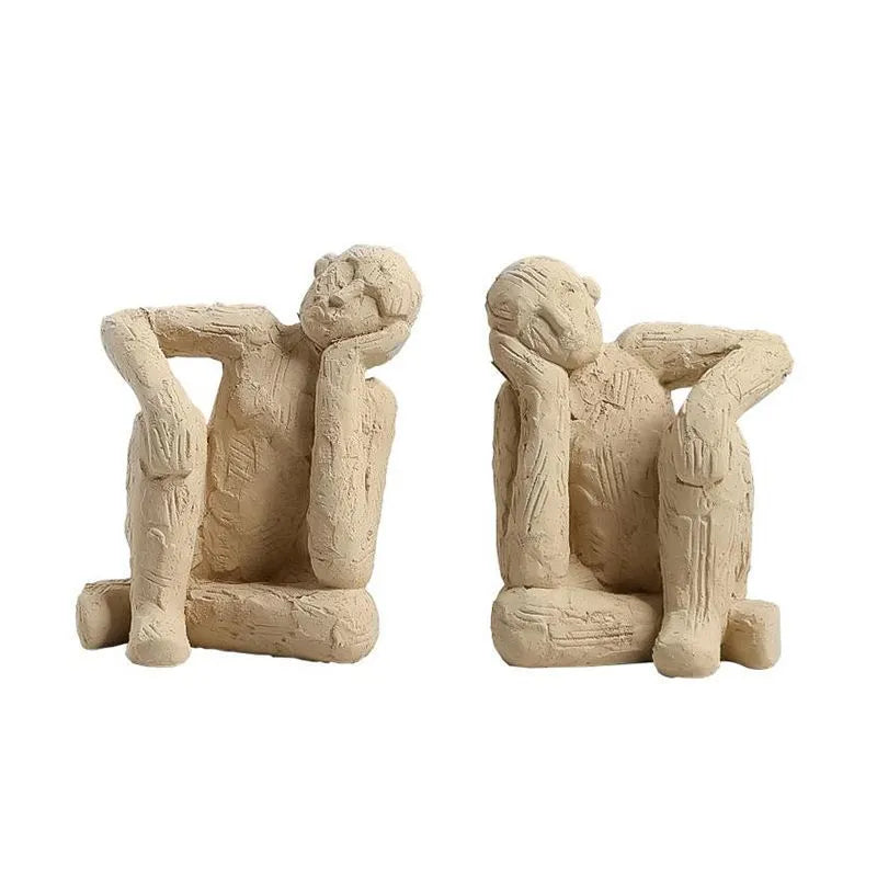 Medieval-Style Abstract Meditator Bookend – Unique Office & Bookshelf Ornament