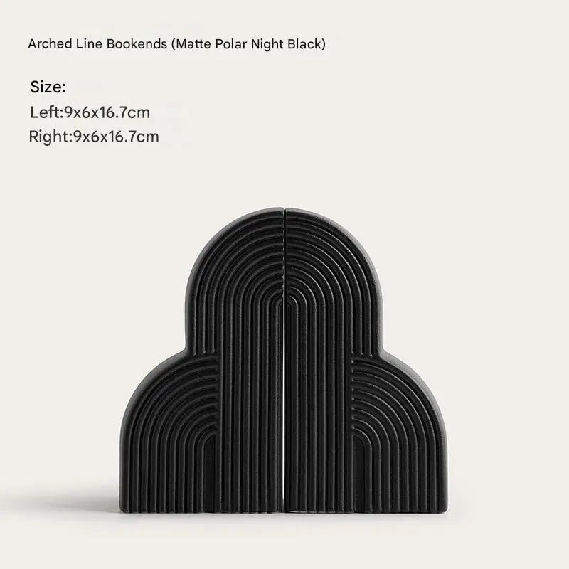 Arched Line Bookends – Matte Polar