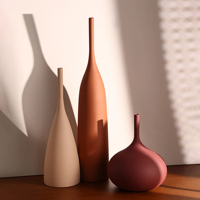 Hand-Brushed Ceramic Vase – Morandi-Style