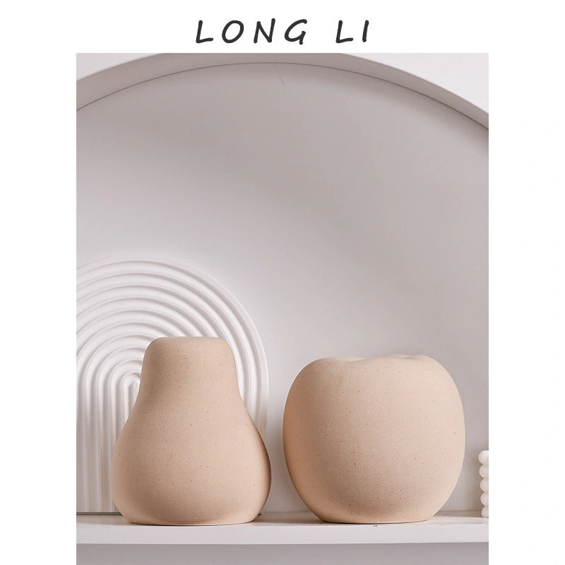 Apple & Pear Ornaments Ceramic Beige