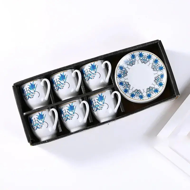 Light Luxury Turkish Coffee Cups & Saucers – Set of Six