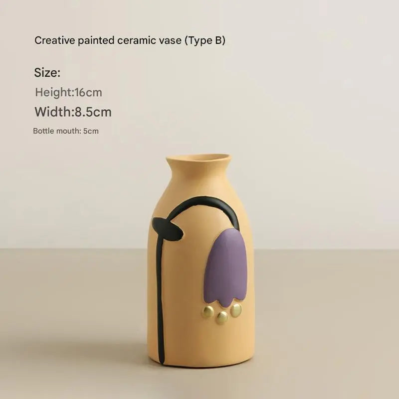 مزهرية زهرية مرسومة يدويا