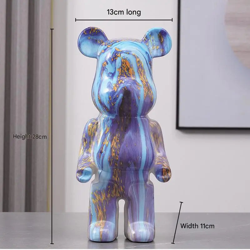 Bearbrick-Style Porcelain Figurine – 28CM Decorative Money Bank