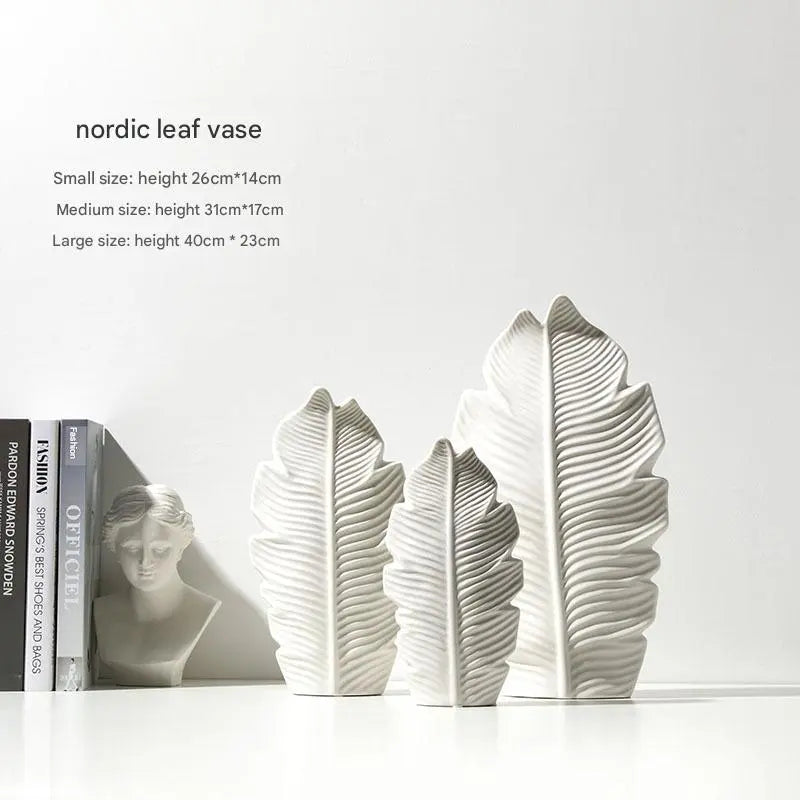 Ceramic Vase Leaves Modern Design