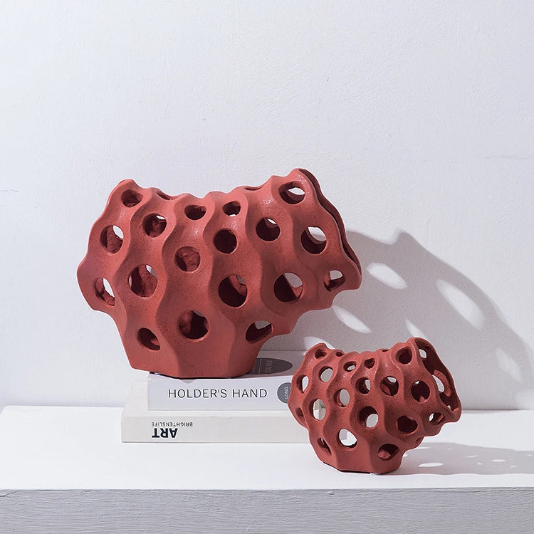 Modern Minimalist Coral Geometric dinosaur Ornaments – Resin