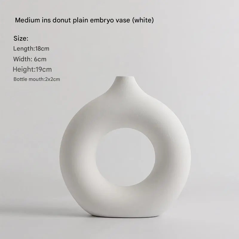 White Black Ceramic Vase Set, Modern Minimalist Ornaments