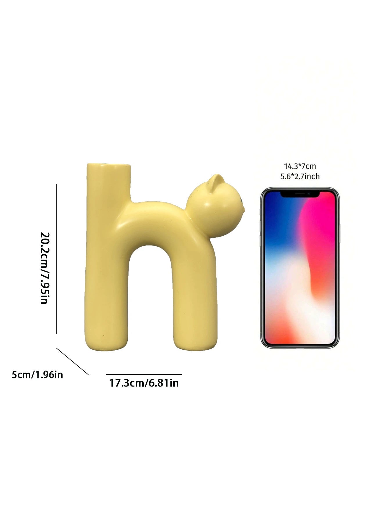 Cream Fufu Cat Resin Vase