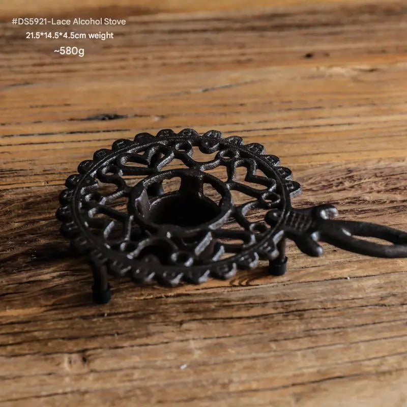 Iron Brewing Stove – Tea, Coffee & Alcohol Burner with Candle Table