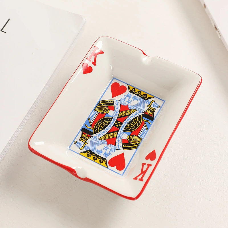 Playing Card Ashtray Porcelain Kings