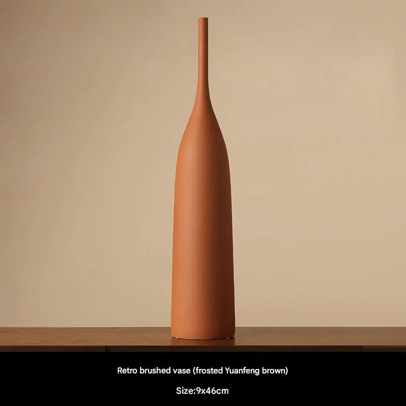 Hand-Brushed Ceramic Vase – Morandi-Style