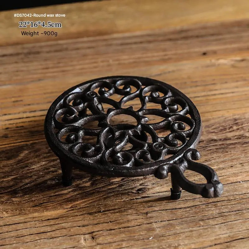 Iron Brewing Stove – Tea, Coffee & Alcohol Burner with Candle Table