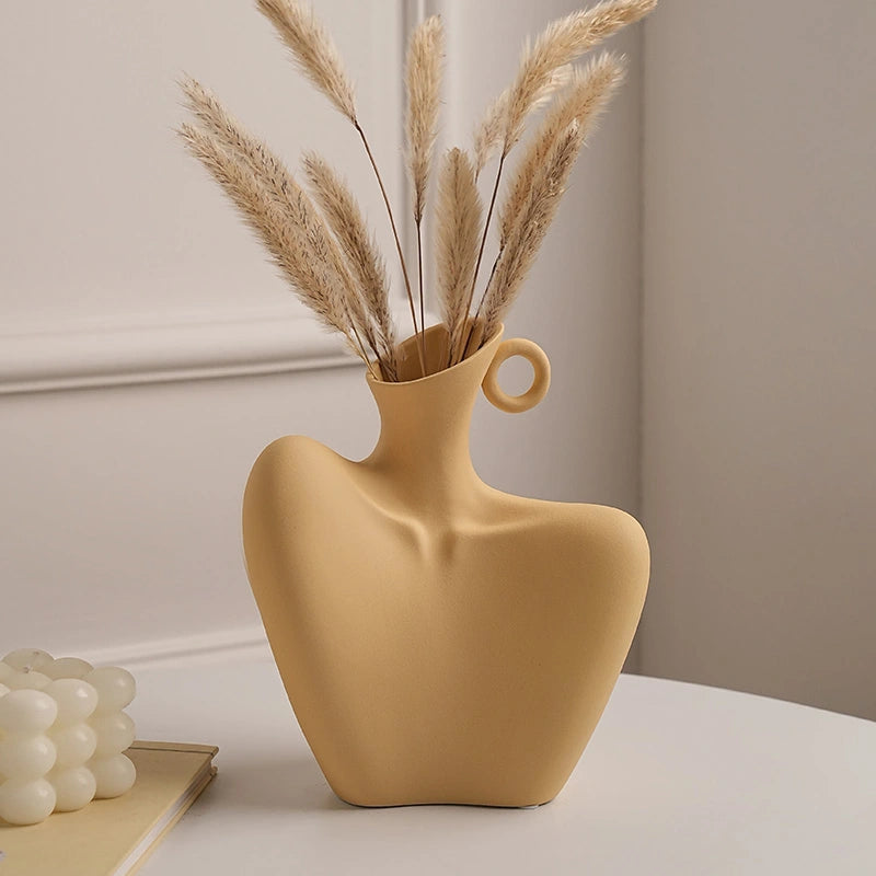 Nordic Ceramic flower Vase Body Shape