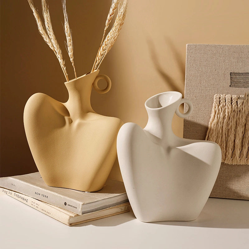 Nordic Ceramic flower Vase Body Shape