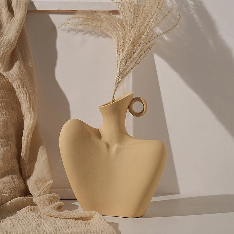 Nordic Ceramic flower Vase Body Shape