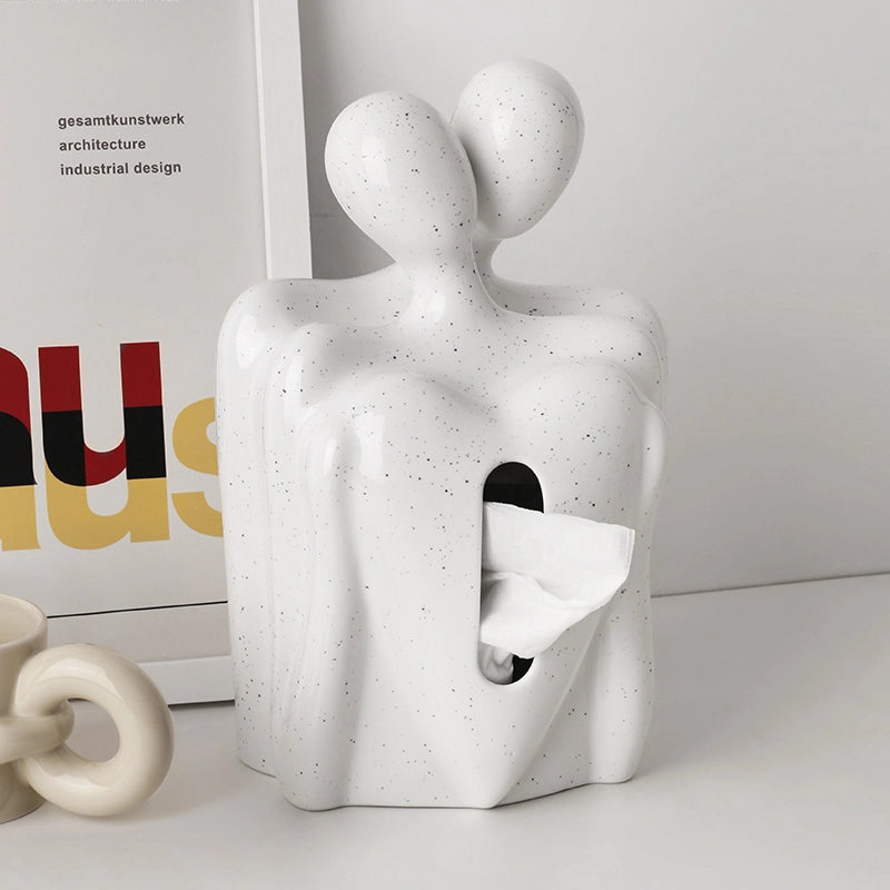 Couple Hugging Tissue Box with Broken Ink