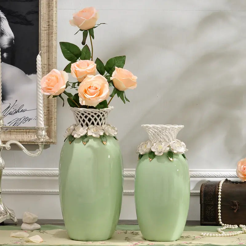 Green Leaf Tulip Vase Large