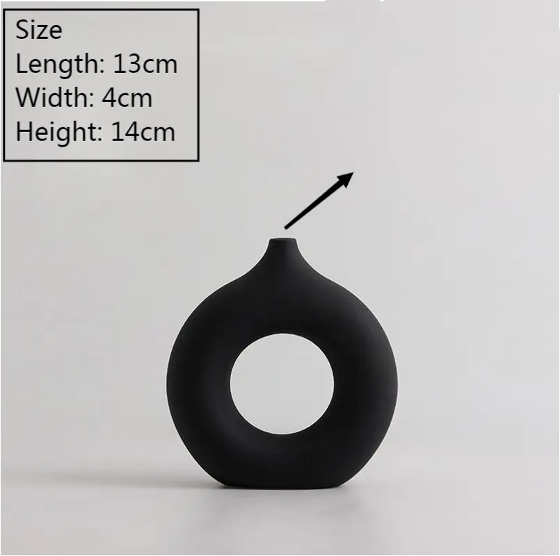 White Black Ceramic Vase Set, Modern Minimalist Ornaments