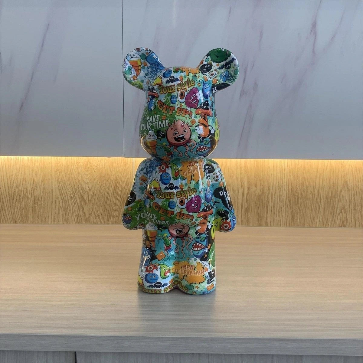 Bearbrick-Style Plastic Figurine – 28CM Decorative Money Bank