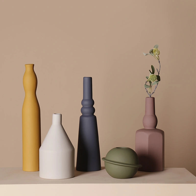 Morandi Porcelain Vases Set of Five