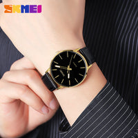 Skmie Men's Watch Leather Waterproof