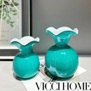 Sand Blowing Medieval-Style Lace Fenton Vase