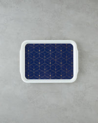 Geometric Glow PP Non-Slip Tray 34x25 Cm Navy Blue – Gold