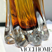 Sandblasted High-End Heavy Glass Vase