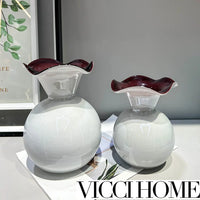 Sand Blowing Medieval-Style Lace Fenton Vase