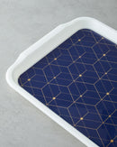 Geometric Glow PP Non-Slip Tray 34x25 Cm Navy Blue – Gold