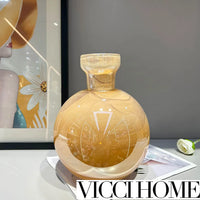 Sandblasted Medieval-Style Art Handmade Vase