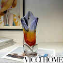 Sand Blowing Light Luxury Hollow Craft Glass Vase & Handmade Fruit Plate – High-End Elegance