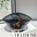 Sand Blowing Luxury Glass Vase and Fruit Plate