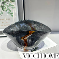 Sand Blowing Luxury Glass Vase and Fruit Plate