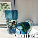Sand Blowing Personality Silk-Wrapped Glass High-End Vase
