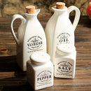 White Ceramic Seasoning Bottle Four-Piece Set – Kitchen Supplies