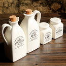 White Ceramic Seasoning Bottle Four-Piece Set – Kitchen Supplies